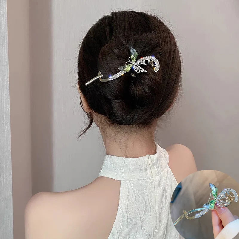 Elegant Rhinestone Metal Hair Pin - Image 3