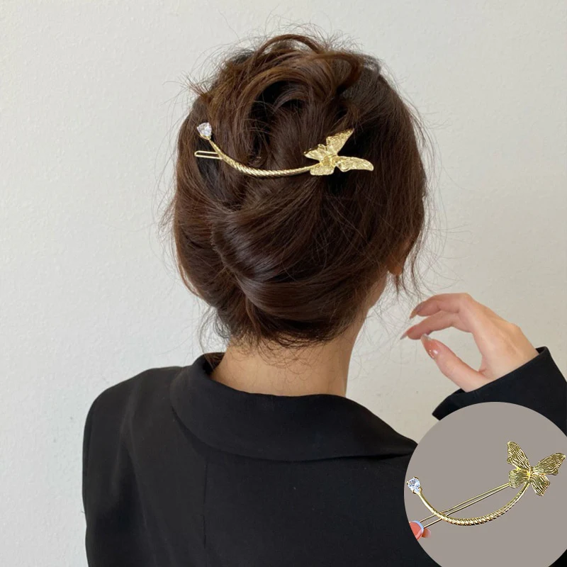 Elegant Rhinestone Metal Hair Pin - Image 34