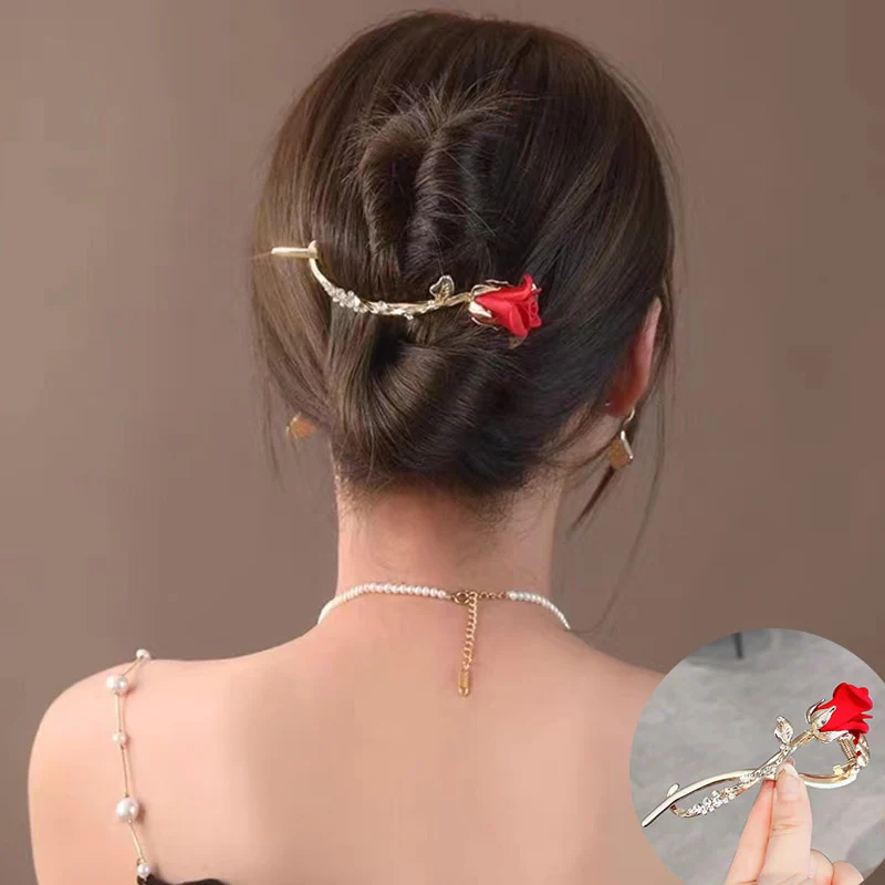 Elegant Rhinestone Metal Hair Pin - Image 38