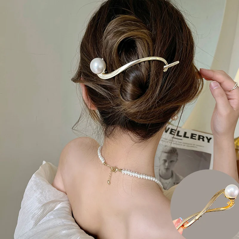 Elegant Rhinestone Metal Hair Pin - Image 4