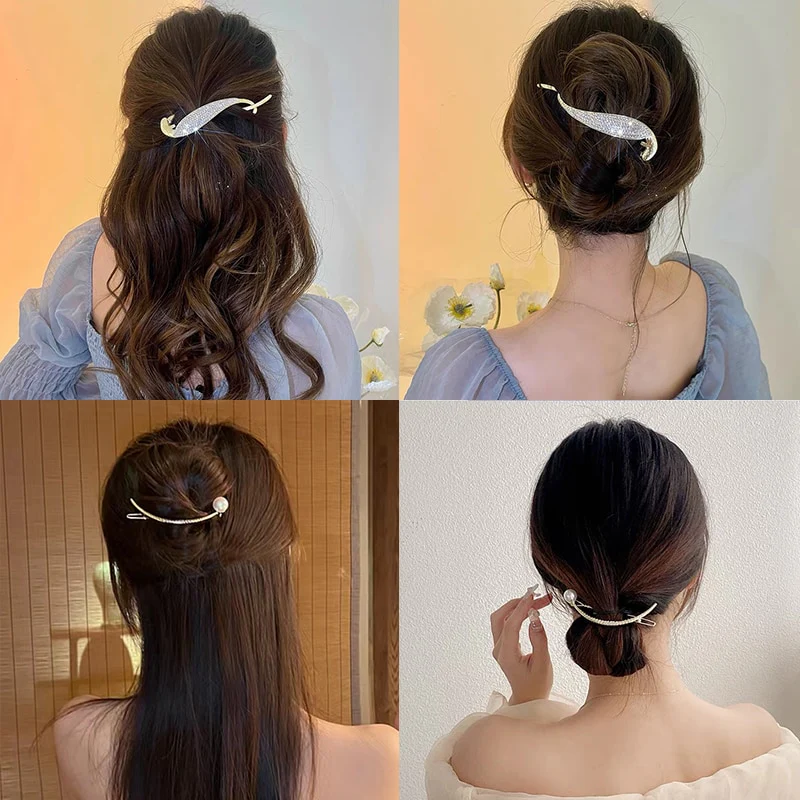 Elegant Rhinestone Metal Hair Pin - Image 42