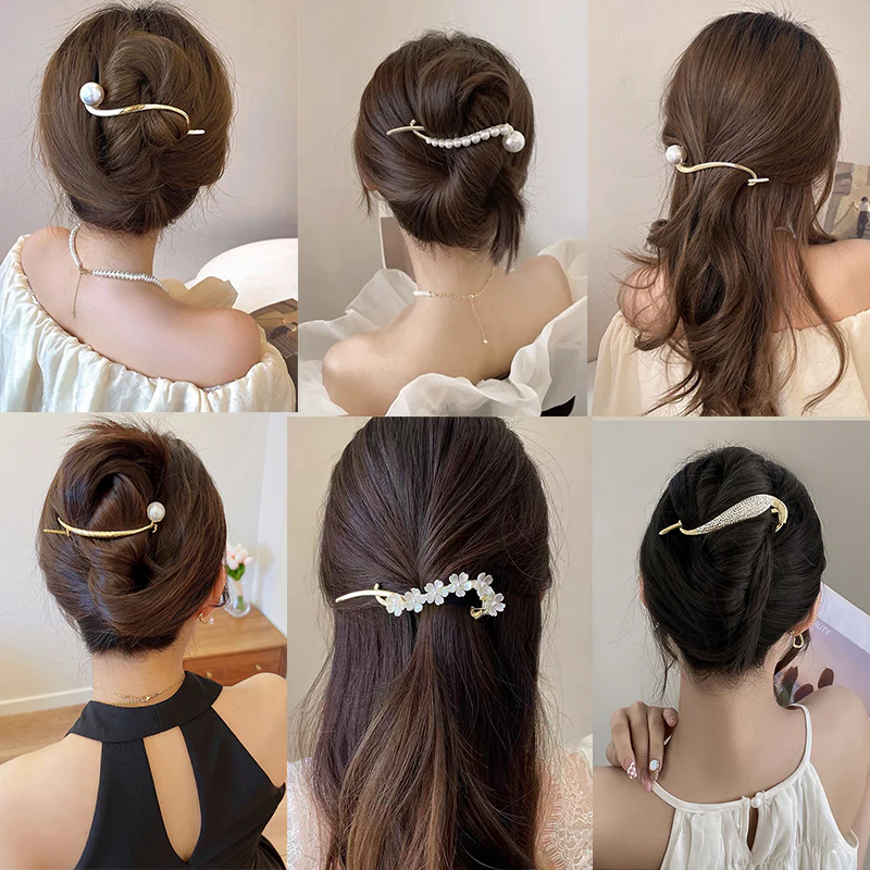 Elegant Rhinestone Metal Hair Pin - Image 46