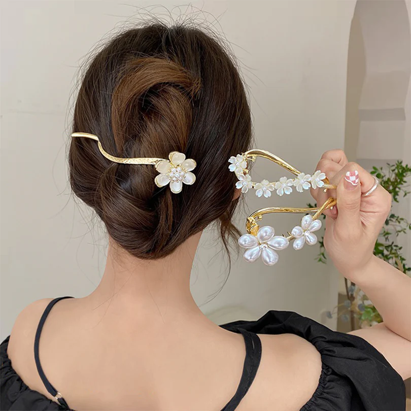 Elegant Rhinestone Metal Hair Pin - Image 47
