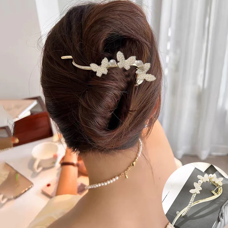 Elegant Rhinestone Metal Hair Pin - Image 8