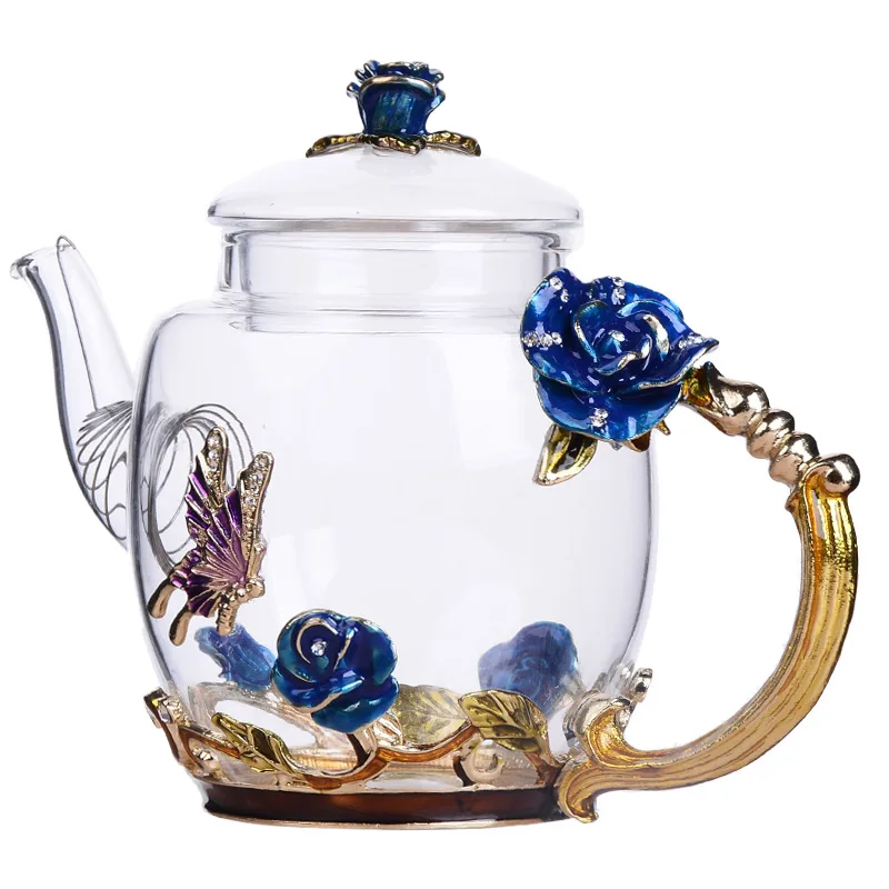 Enchanted Palette: Hand-painted Glass Tea Set - Image 3