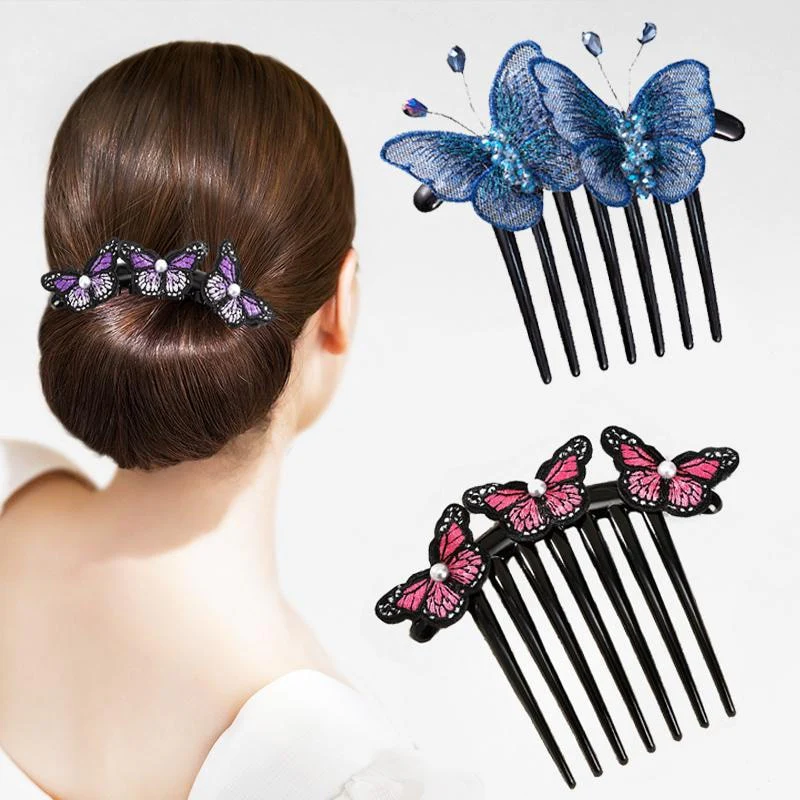 Exquisite Colorful Butterfly Hair Comb Pin - Image 17