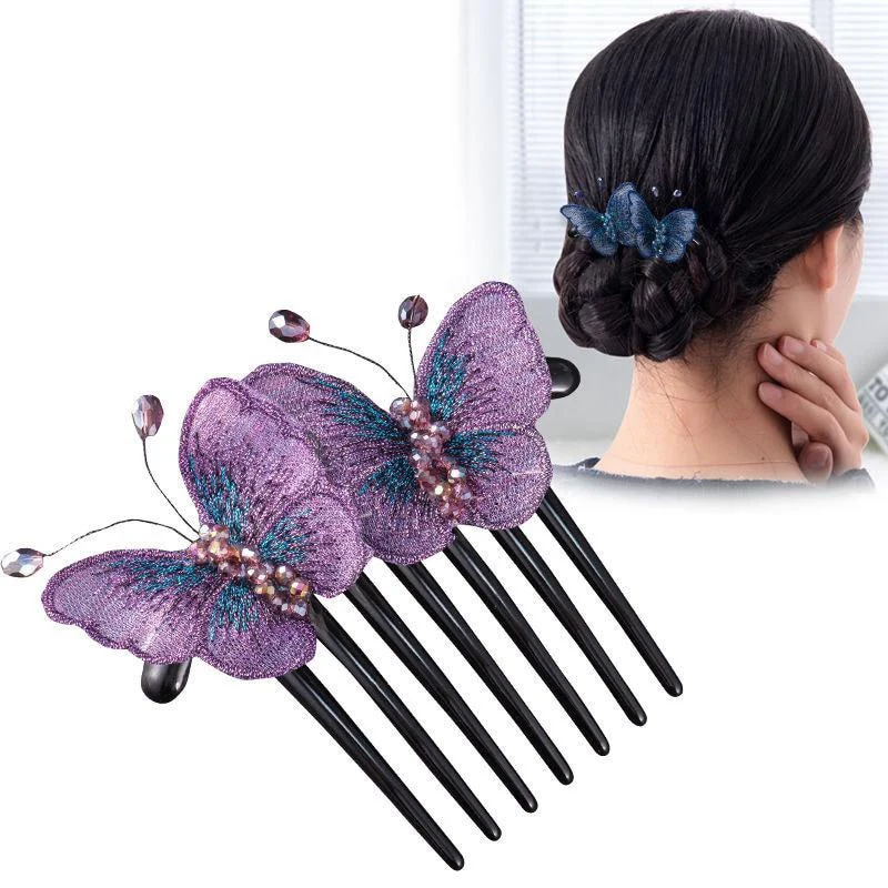 Exquisite Colorful Butterfly Hair Comb Pin - Image 18