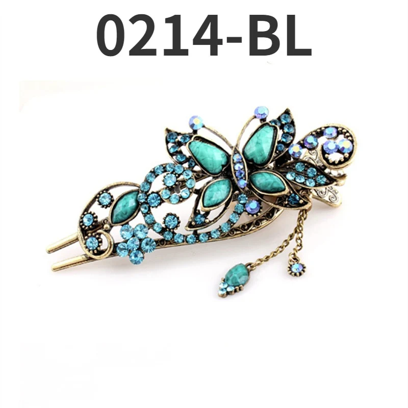 Exquisite Peacock Flower Crystal Hair Pin - Image 10
