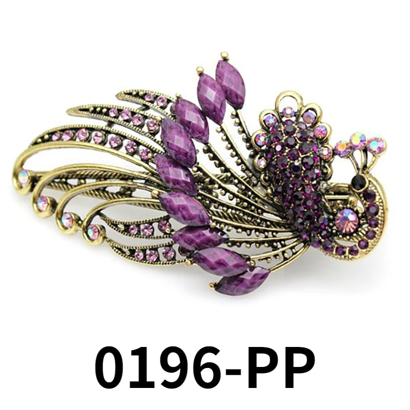 Exquisite Peacock Flower Crystal Hair Pin - Image 19