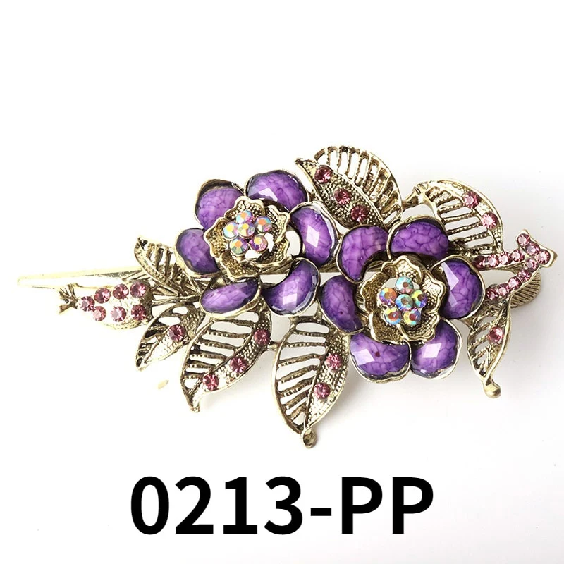 Exquisite Peacock Flower Crystal Hair Pin - Image 26