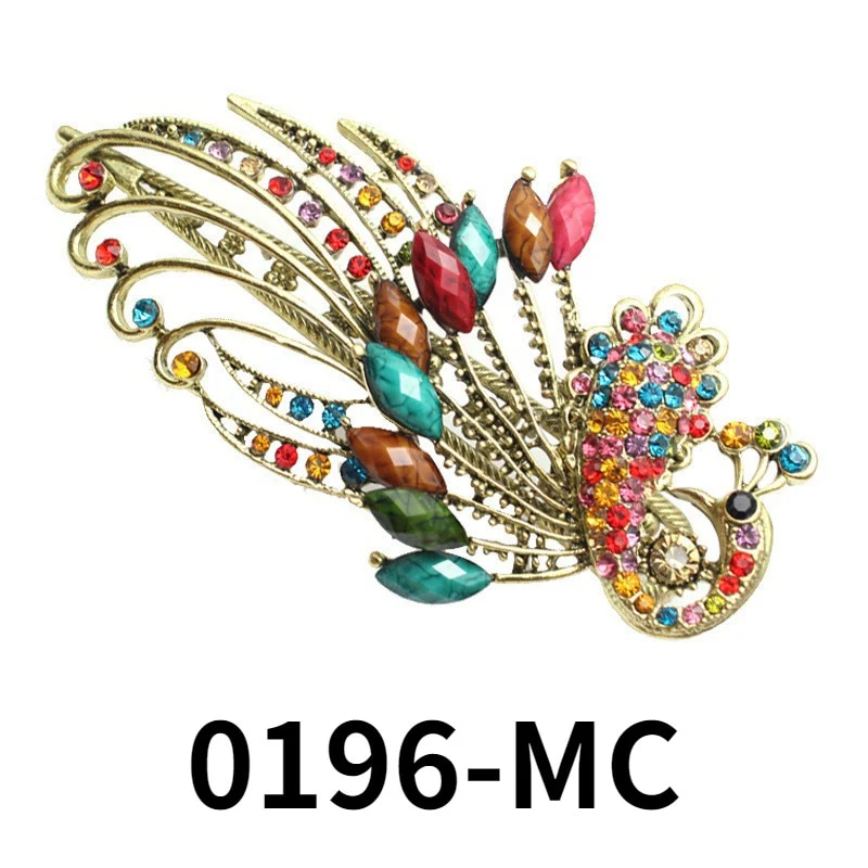 Exquisite Peacock Flower Crystal Hair Pin - Image 3