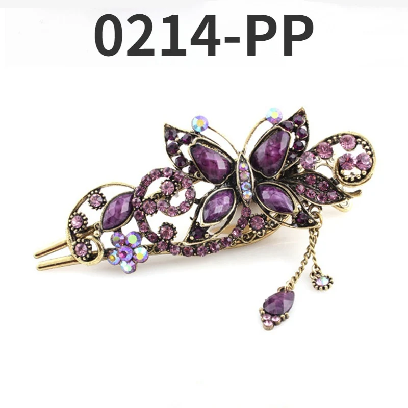 Exquisite Peacock Flower Crystal Hair Pin - Image 30