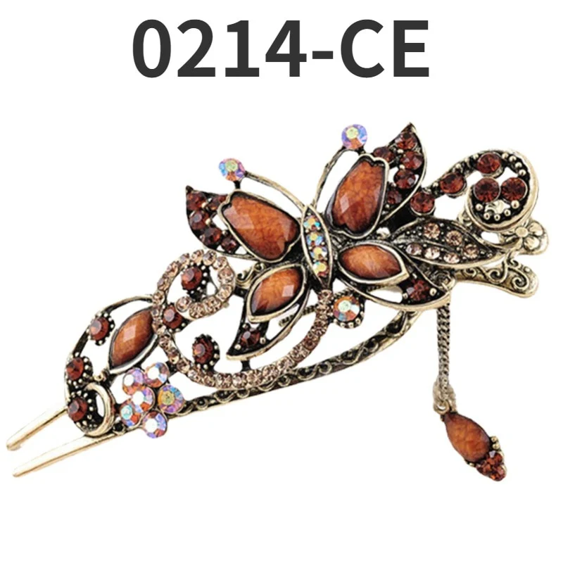 Exquisite Peacock Flower Crystal Hair Pin - Image 33