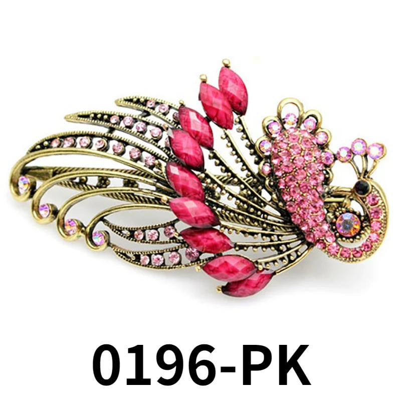 Exquisite Peacock Flower Crystal Hair Pin - Image 5