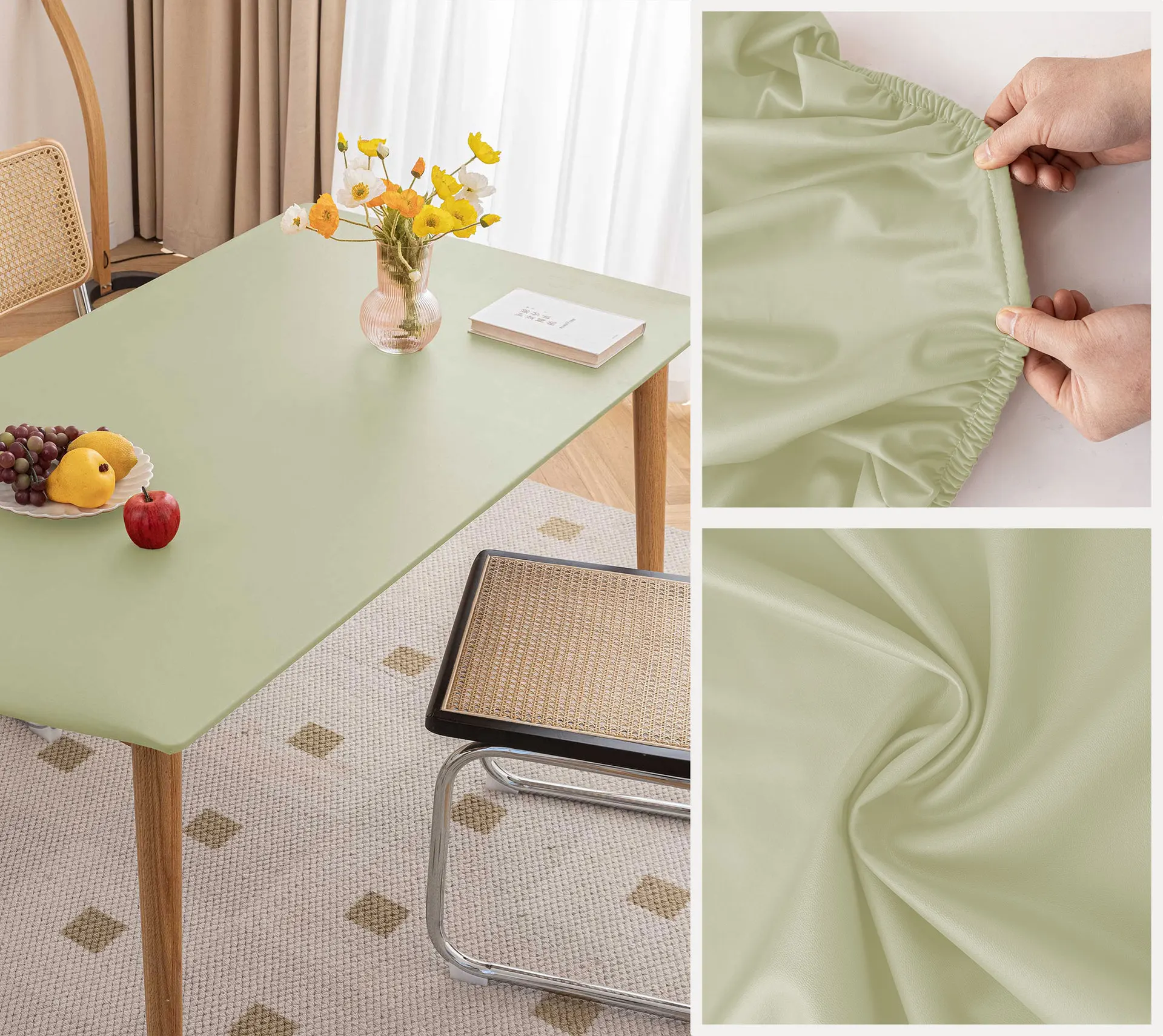 Faux Leather Elastic Tablecloth - Image 13