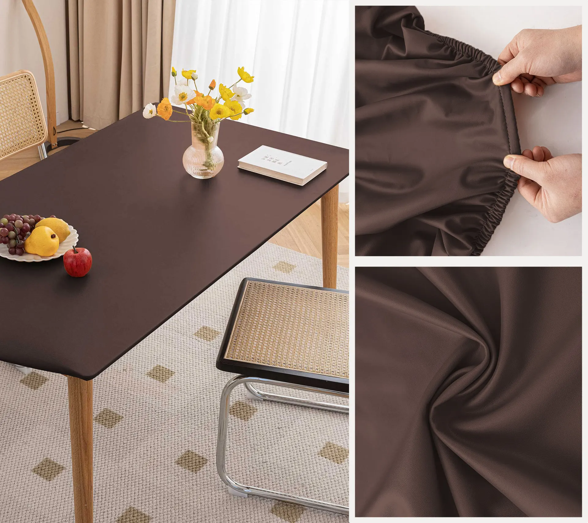 Faux Leather Elastic Tablecloth - Image 17