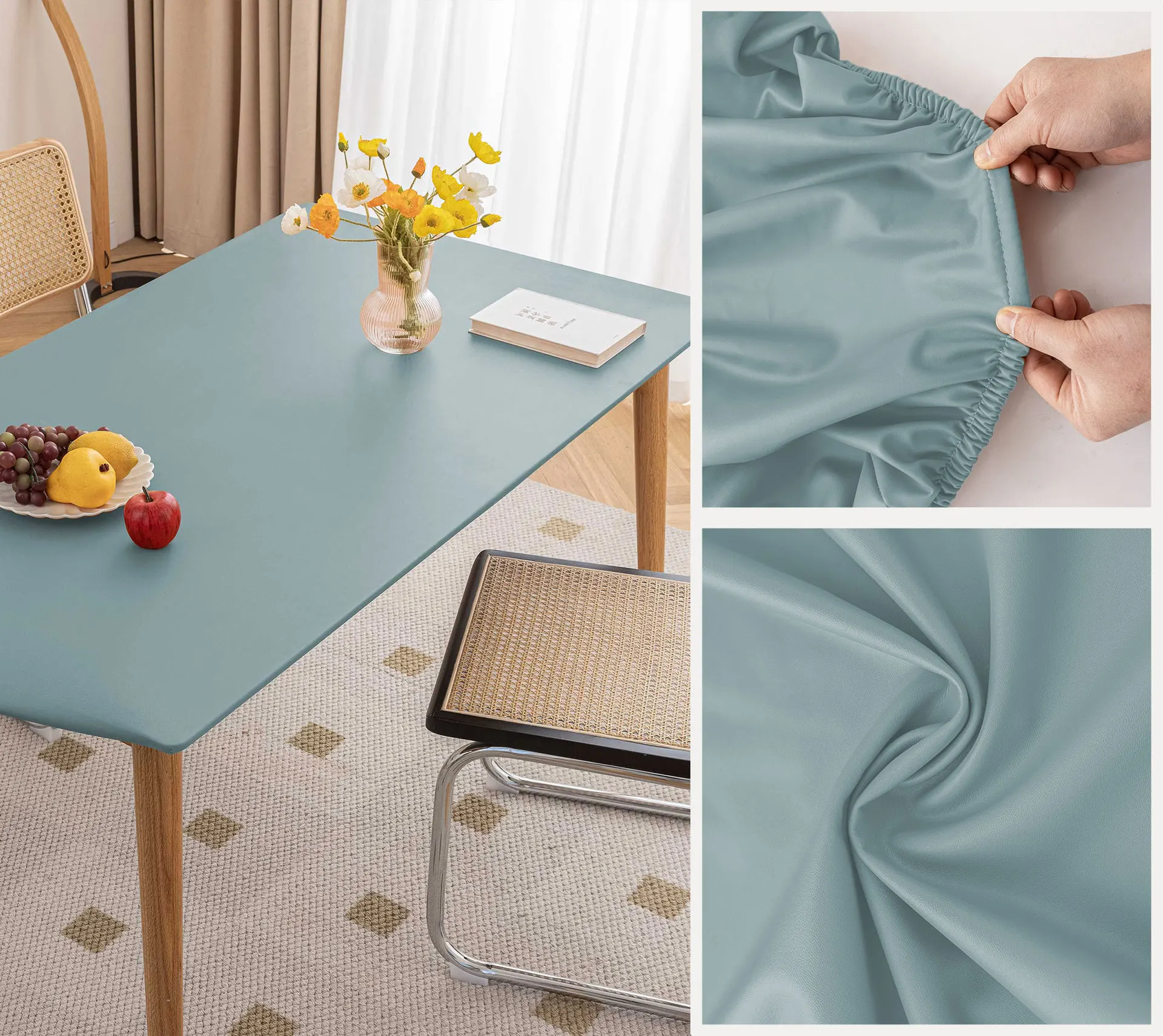 Faux Leather Elastic Tablecloth - Image 9