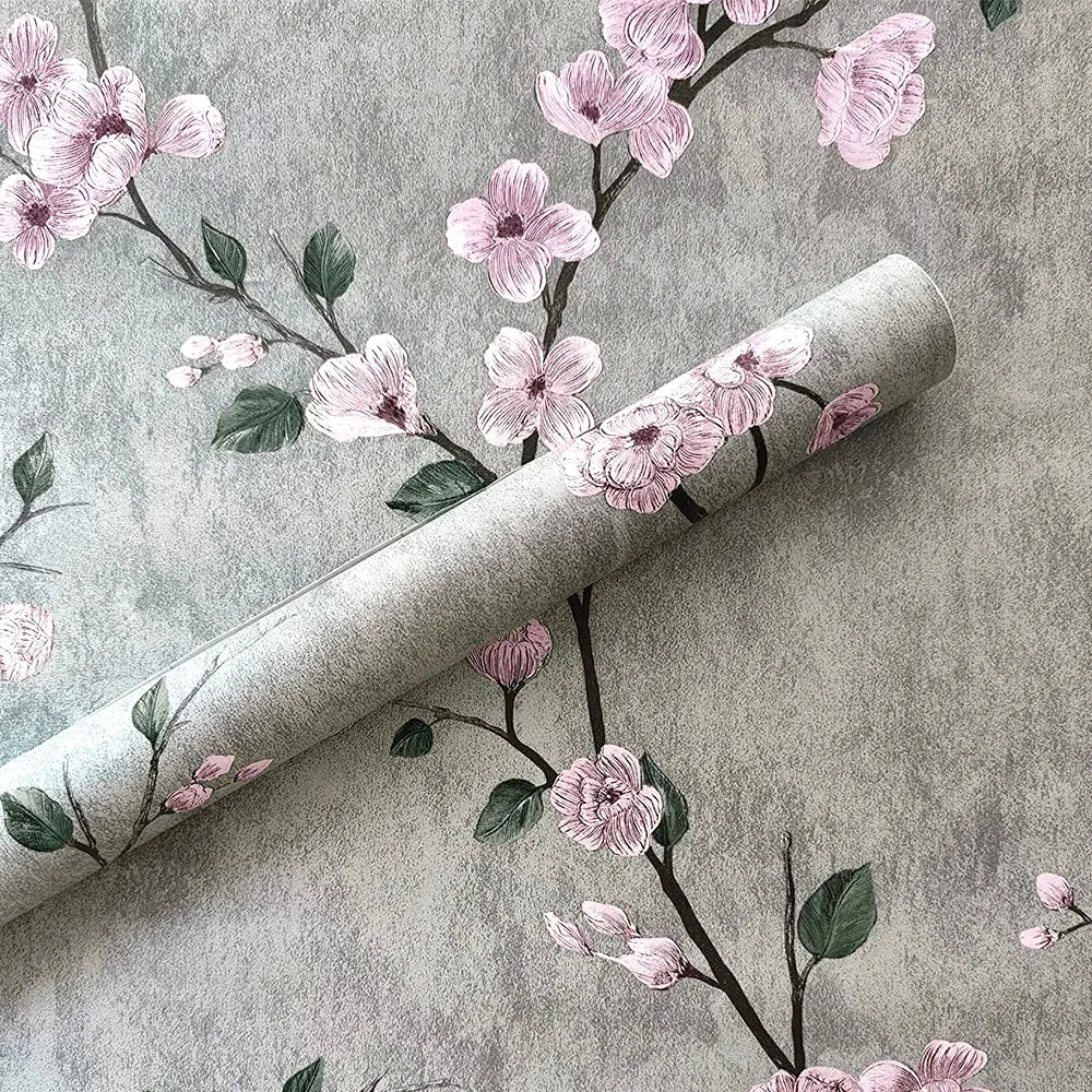 Floral Grey Peel and Stick Wallpaper - Image 9