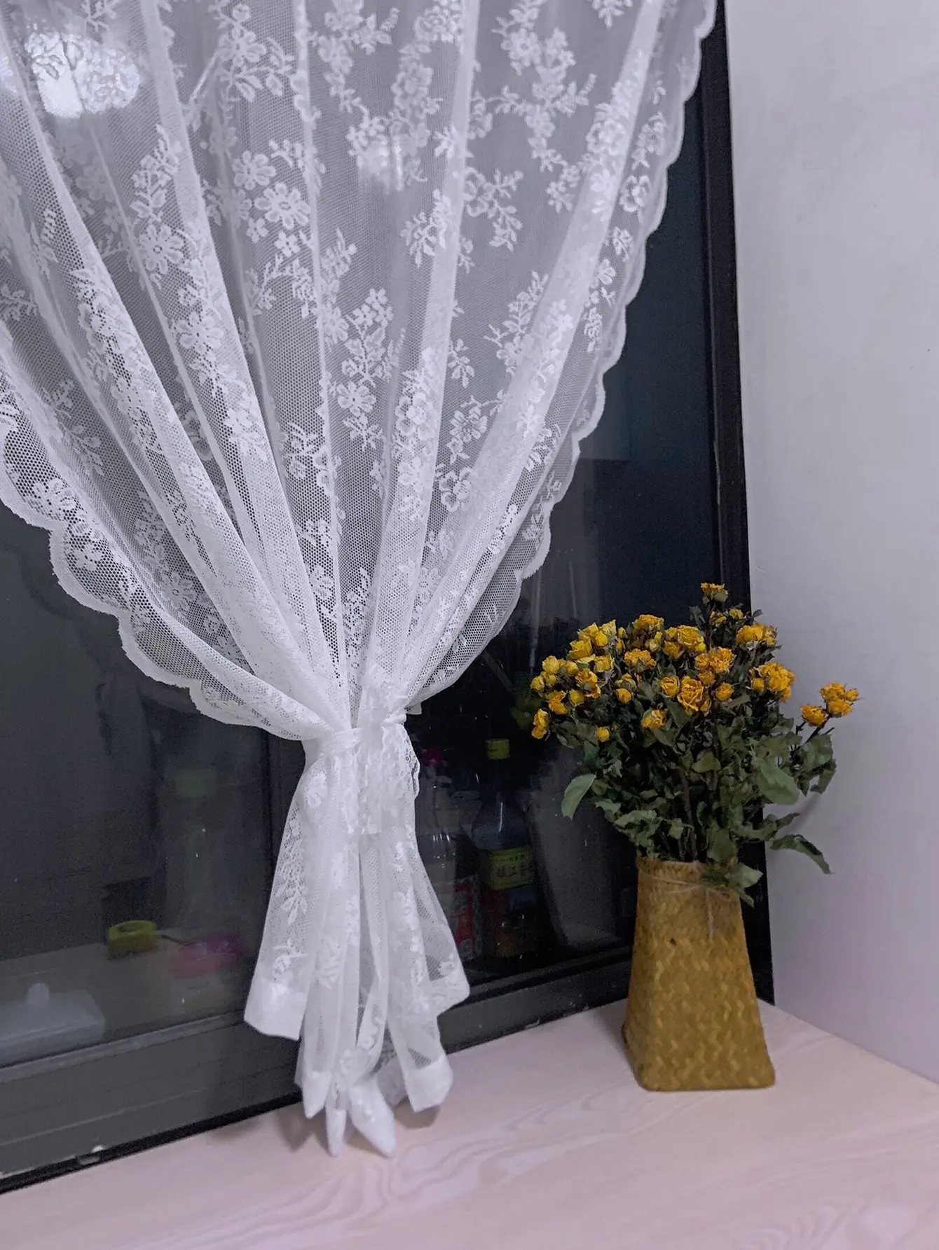 Floral Lace Sheer Curtain - Image 2
