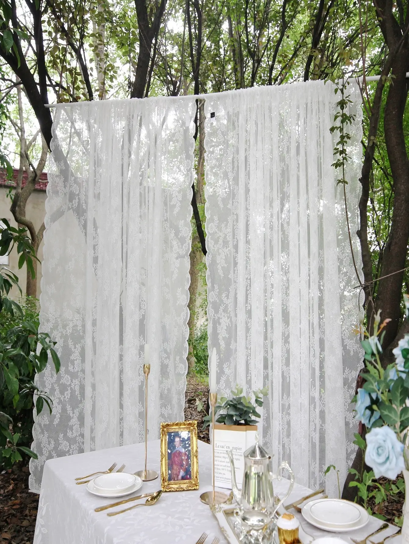 Floral Lace Sheer Curtain - Image 3