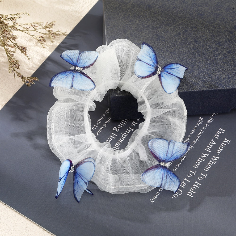 Flower Butterfly Elastic Hair Tie Scrunchie - Image 17