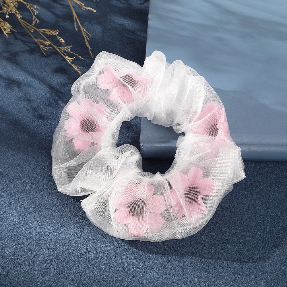 Flower Butterfly Elastic Hair Tie Scrunchie - Image 2
