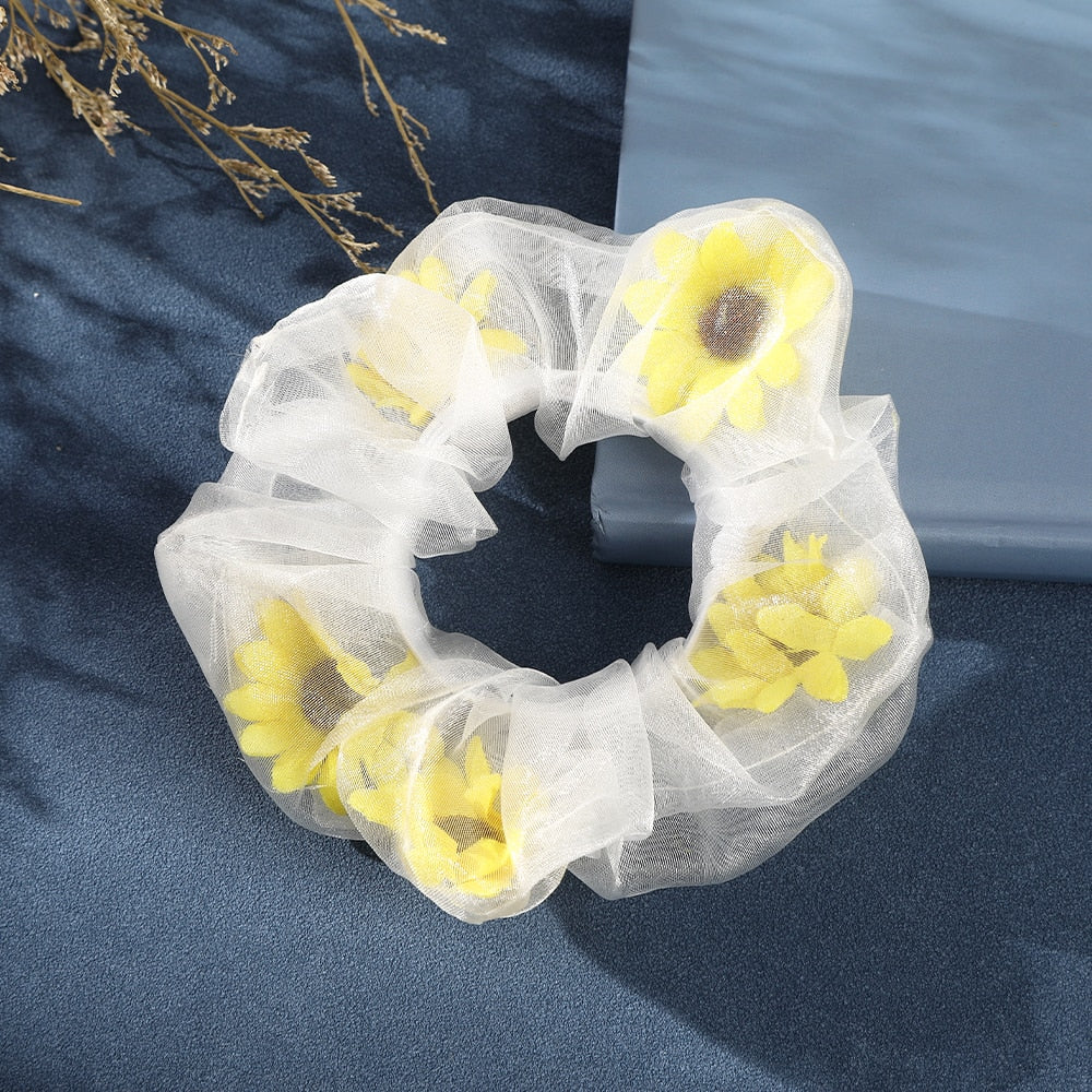 Flower Butterfly Elastic Hair Tie Scrunchie - Image 3