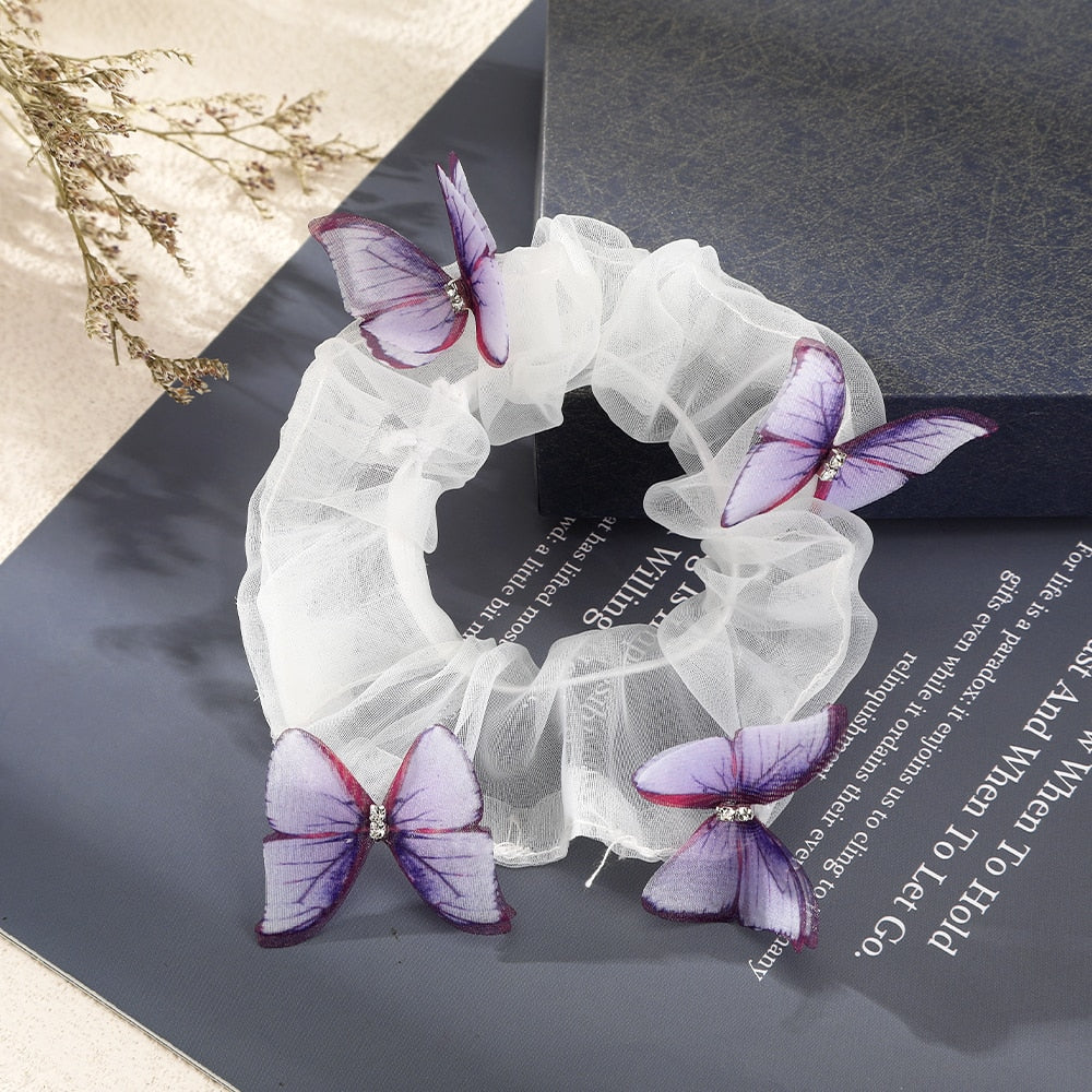 Flower Butterfly Elastic Hair Tie Scrunchie - Image 5