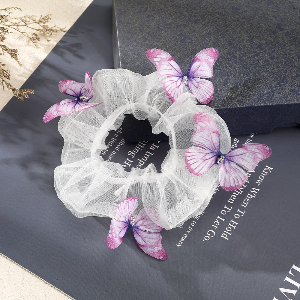 Flower Butterfly Elastic Hair Tie Scrunchie - Image 6