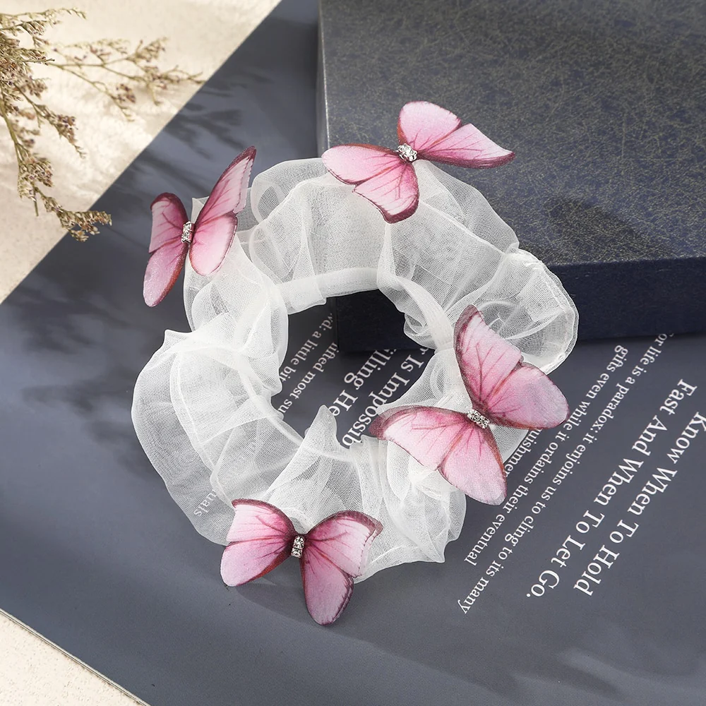 Flower Butterfly Elastic Hair Tie Scrunchie - Image 7