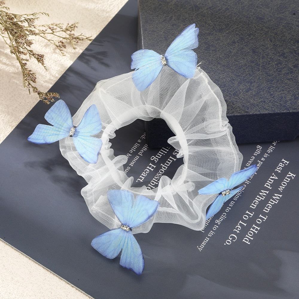 Flower Butterfly Elastic Hair Tie Scrunchie - Image 8