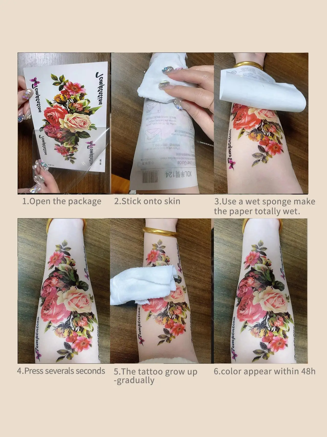 Flower Plum Blossom Tattoo Sticker - Image 2