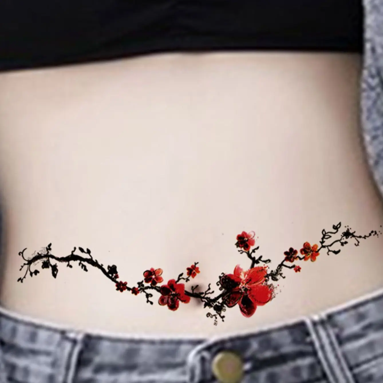Flower Plum Blossom Tattoo Sticker - Image 4