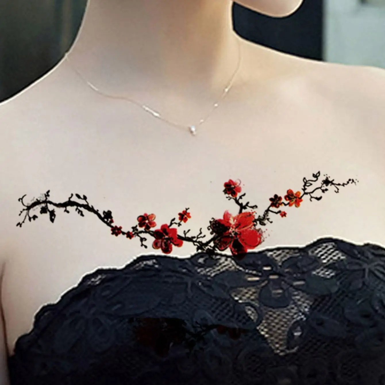 Flower Plum Blossom Tattoo Sticker - Image 5