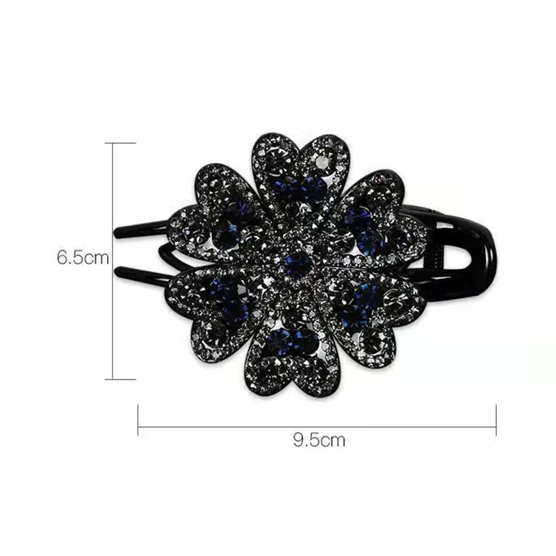 Flower Rhinestone Hair Clip - Image 3