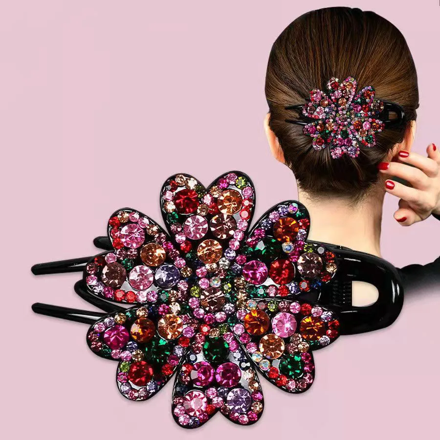 Flower Rhinestone Hair Clip - Image 4