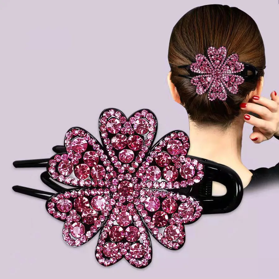 Flower Rhinestone Hair Clip - Image 5