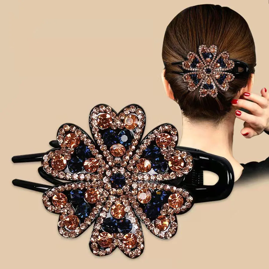 Flower Rhinestone Hair Clip - Image 9