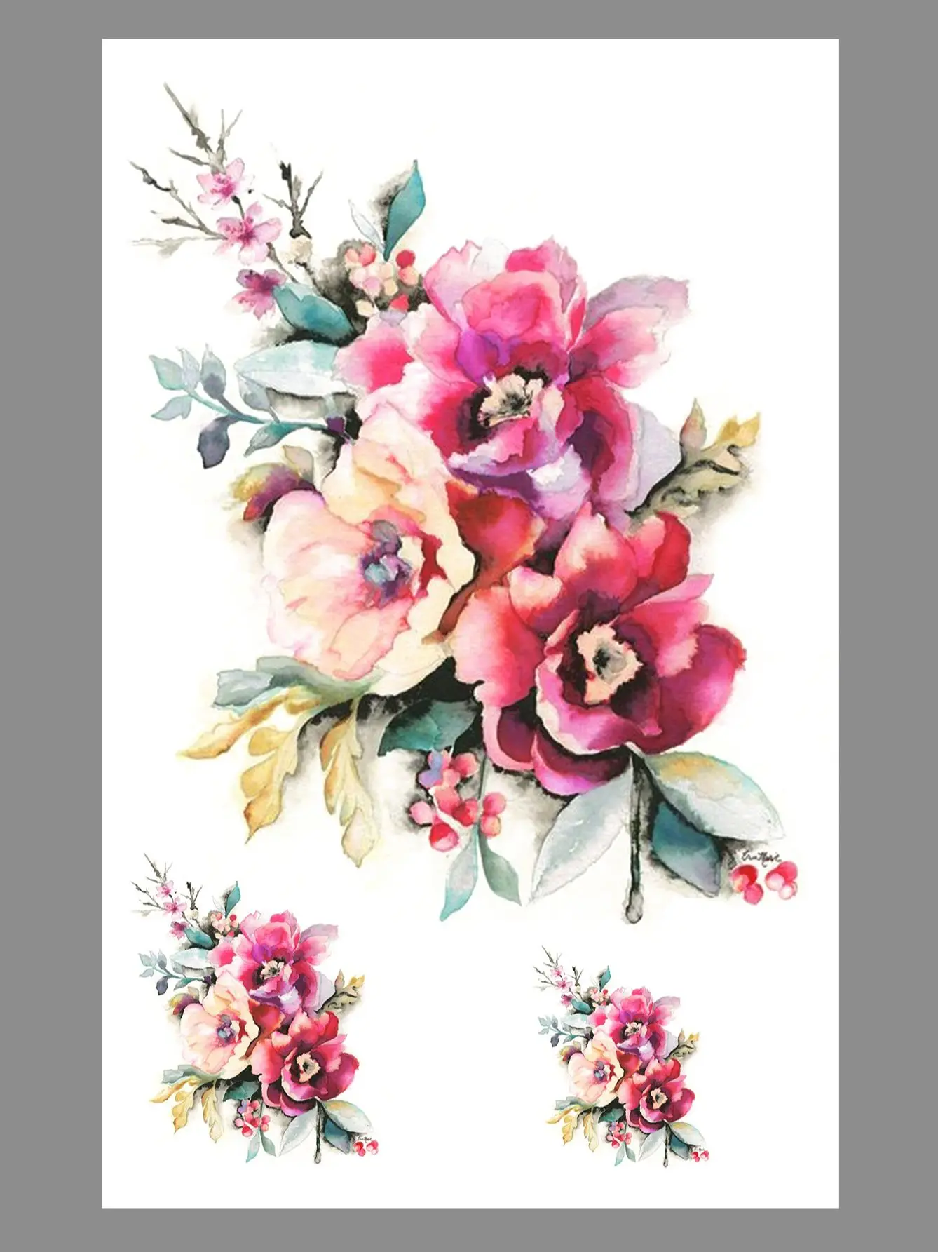 Flower Temporary Tattoo Sticker - Image 3