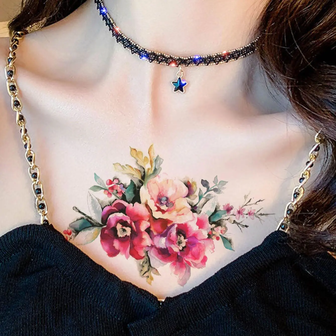 Flower Temporary Tattoo Sticker - Image 4