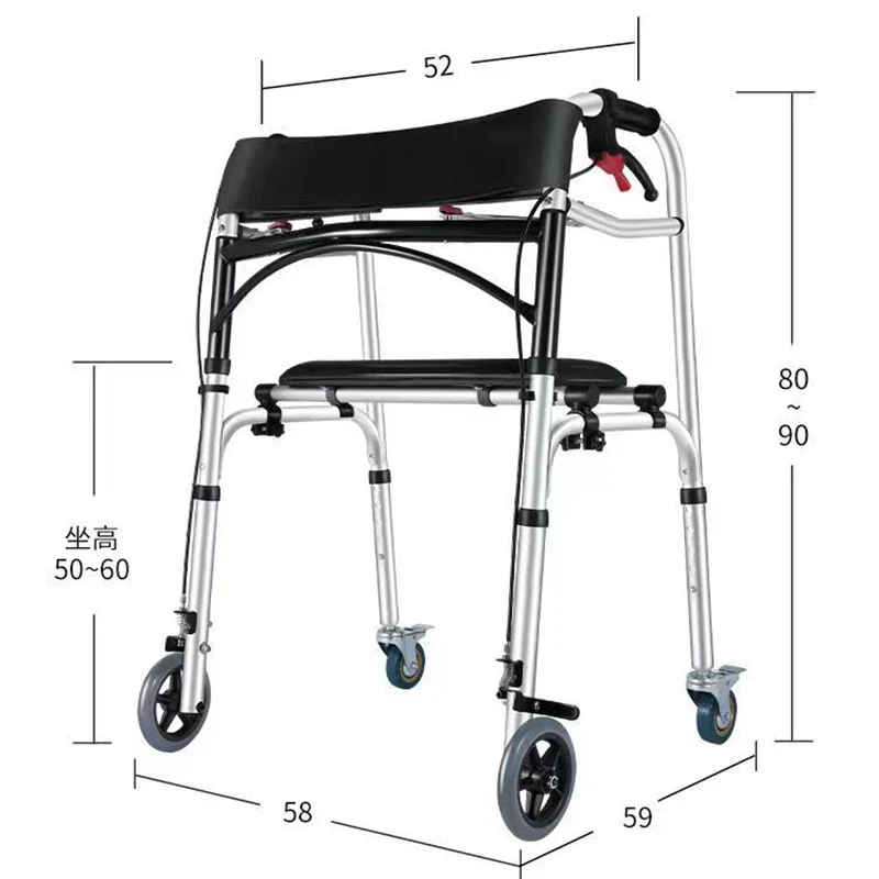 Foldable Rehabilitation Walker with Brake - Image 6
