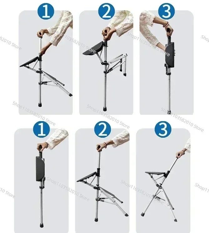 Foldable Walking Cane Stool - Image 4