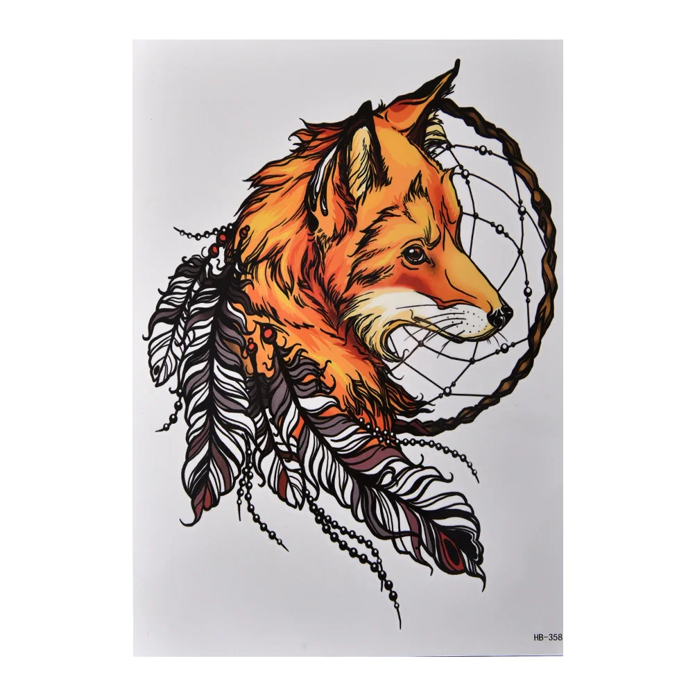 Fox Dreamcatcher Temporary Tattoo Sticker - Image 2