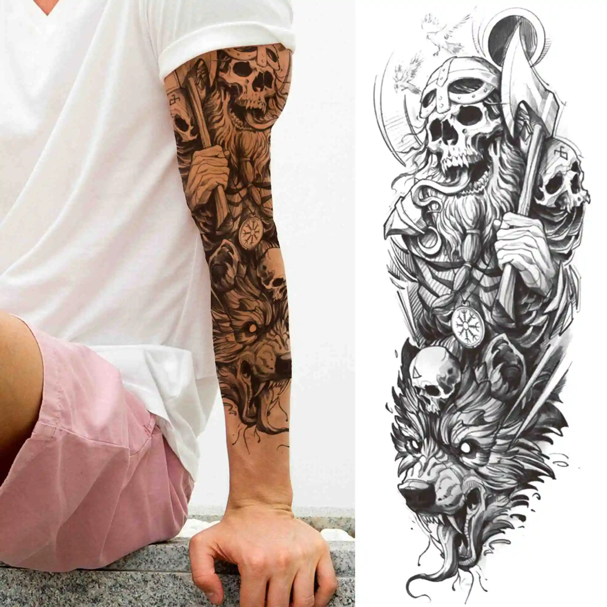 Full Arm Temporary Tattoos - Image 3