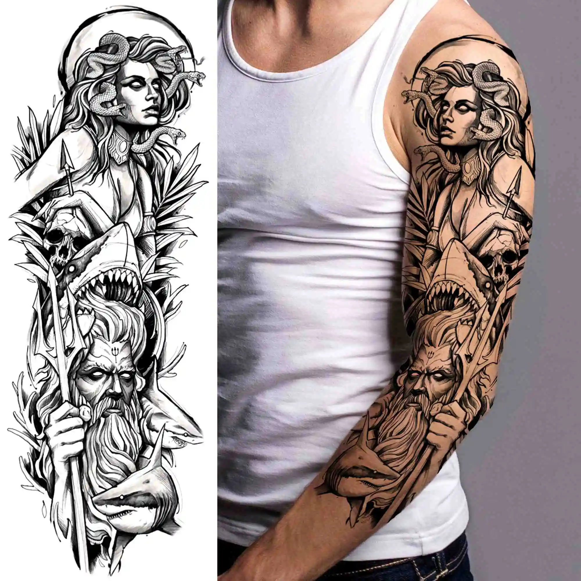 Full Arm Temporary Tattoos - Image 40