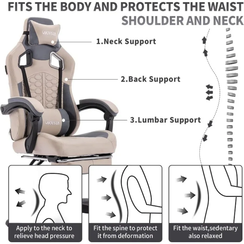 Ergonomic Lumbar Support Gaming Chair - Image 3