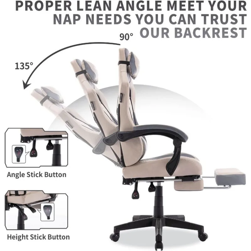 Ergonomic Lumbar Support Gaming Chair - Image 4