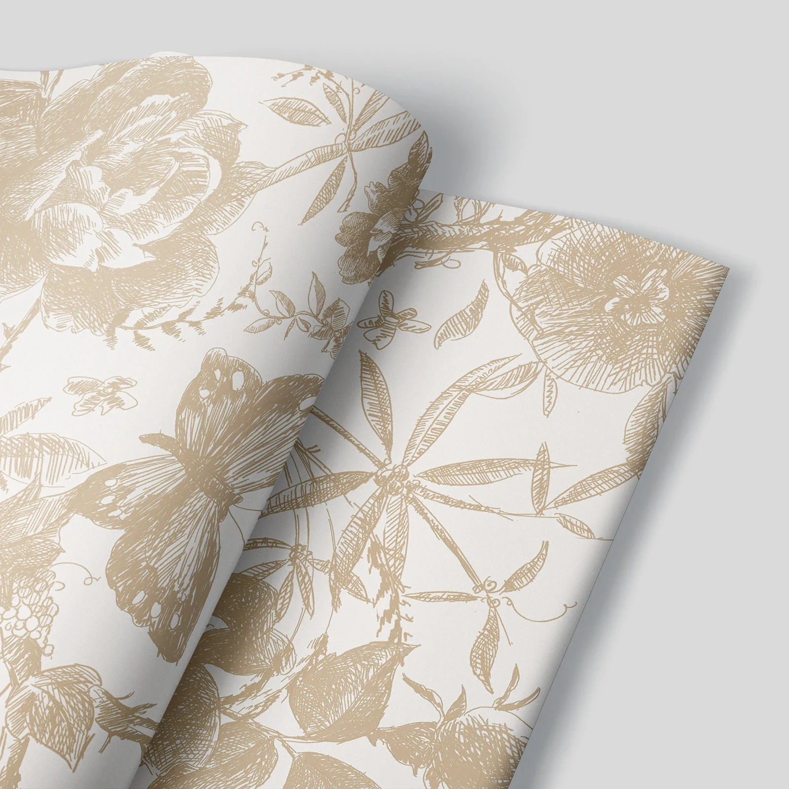 Gold Butterfly Leaf Wallpaper - Image 3