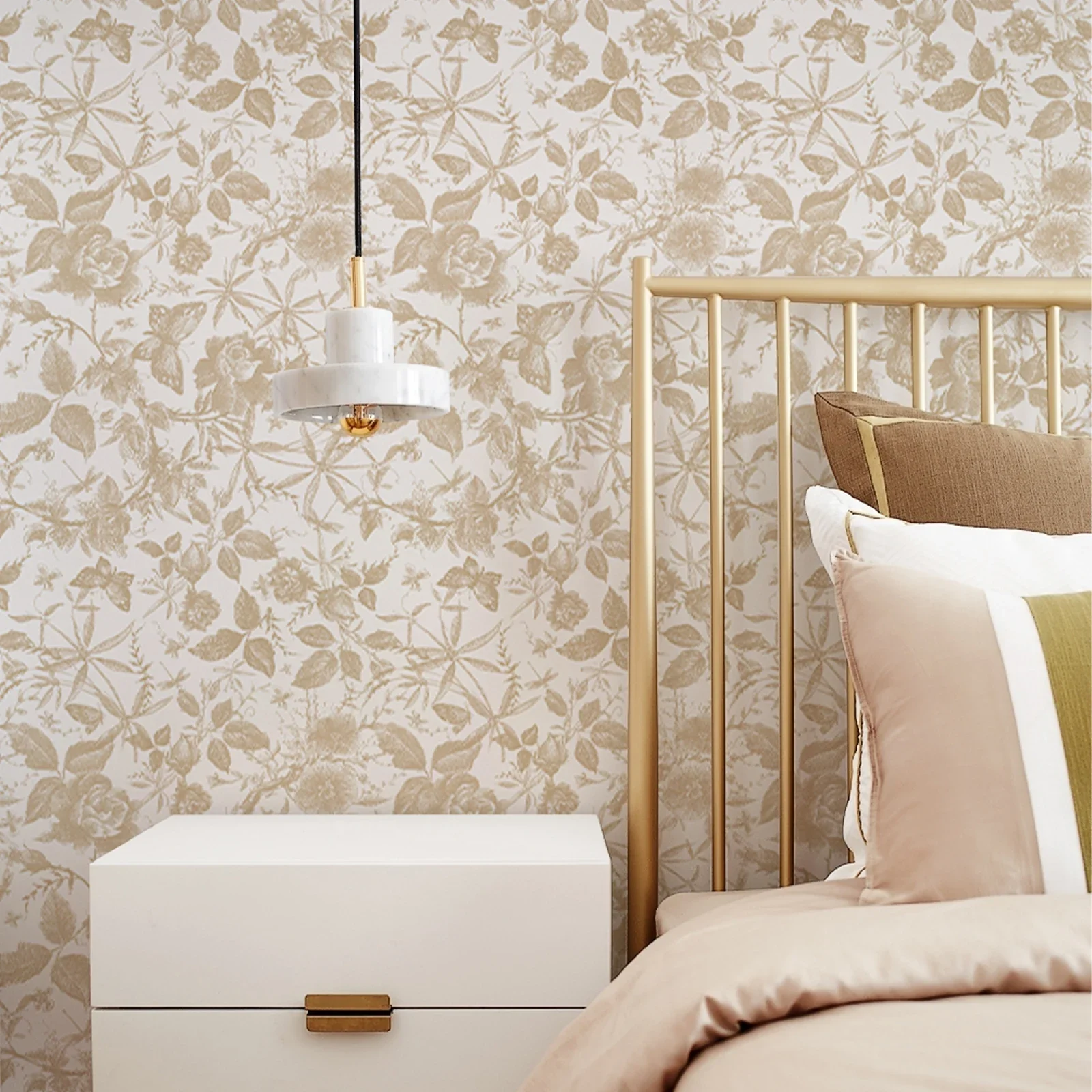 Gold Butterfly Leaf Wallpaper - Image 6
