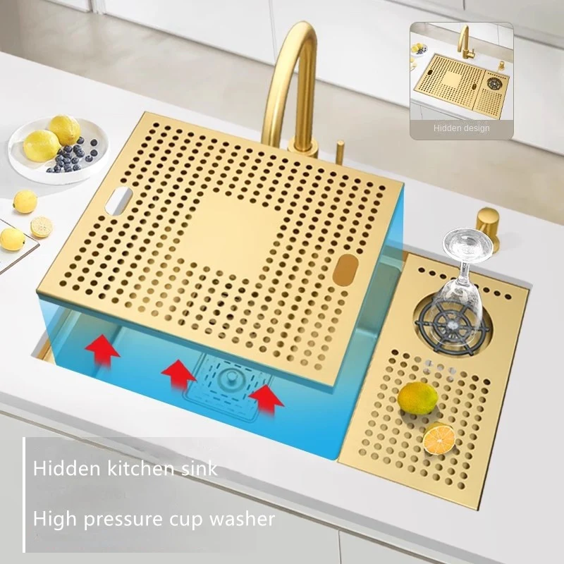 Gold Hidden Kitchen Sink - Image 15